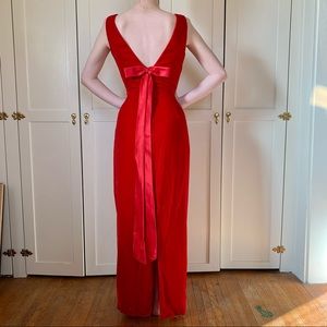 Vintage Bill Levkoff 90s does 60s red velvet formal prom dress